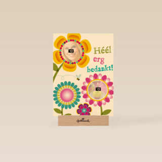 fotokaart bloemen heel erg bedankt