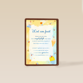 Verjaardagskaart wat een feest More than words