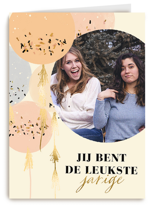 verjaardag kaart foto ballonnen jij bent de leukste  jarige