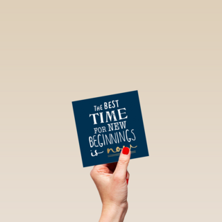 Nieuwjaarskaart quote the best time for new beginnings is now