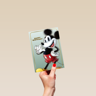 Verjaardagskaart Mickey Mouse klassiek