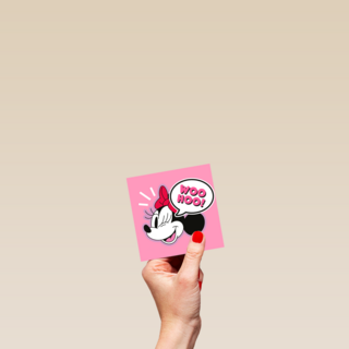Zomaar kaart Minnie Mouse woohoo