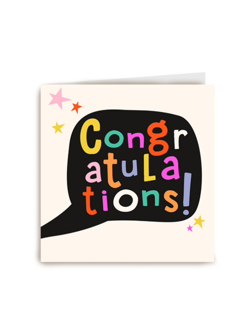 gefeliciteerd kaart vrouw felicitatie kleurige letters