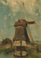 studio art kaart blanco met een nederlandse molen