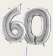 Cijferballon 60 Jaar Zilver XL