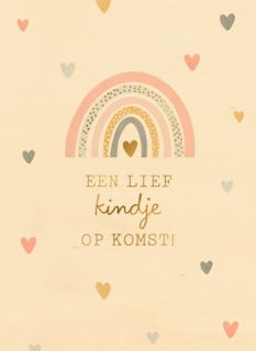 een lief kindje op komst met regenboog