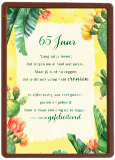 Verjaardagskaart 65 jaar Lang zal je leven More than words