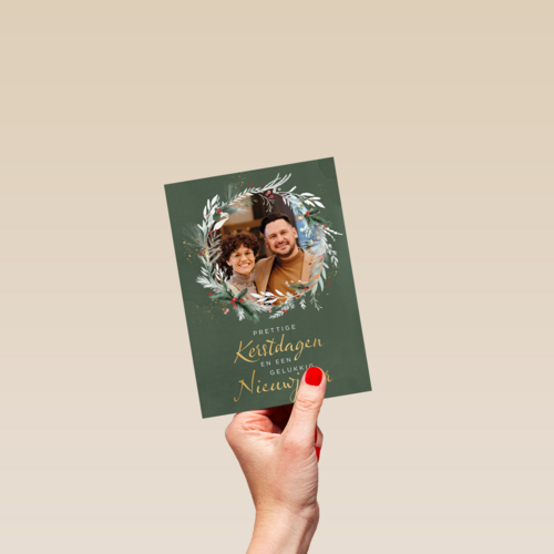 Prettige kerstdagen gelukkig nieuwjaar fotokaart