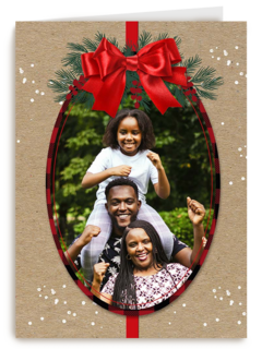 Kerstkaart klassiek fotokader strik