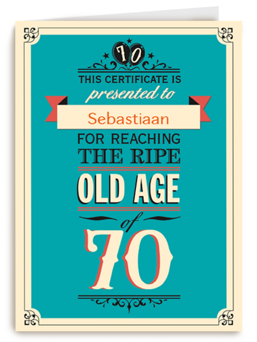 leeftijd zeventig old age