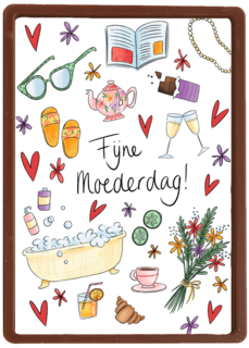 Moederdagkaart Illustratie Fijne moederdag Matia Studio