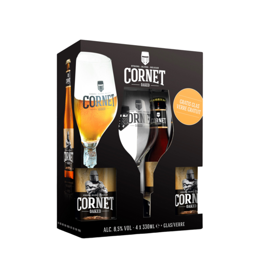 Cornet Oaked 4x33 cl inclusief bierglas