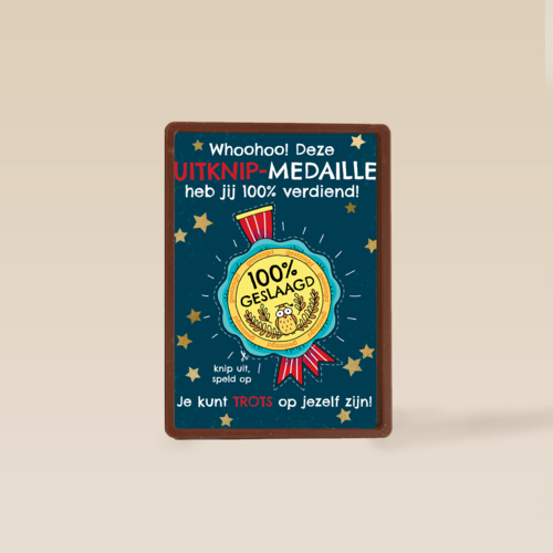 geslaagd kaart uitknip medaille