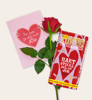 Rode Roos Met Tony Chocolonely Harstikke Dol Op Jou