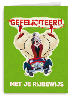 Gefeliciteerd met je rijbewijs Cruella