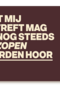 Gezakt kaart er mag nog steeds gezopen worden hoor