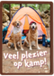 Op kamp kaart 2 honden bij tent