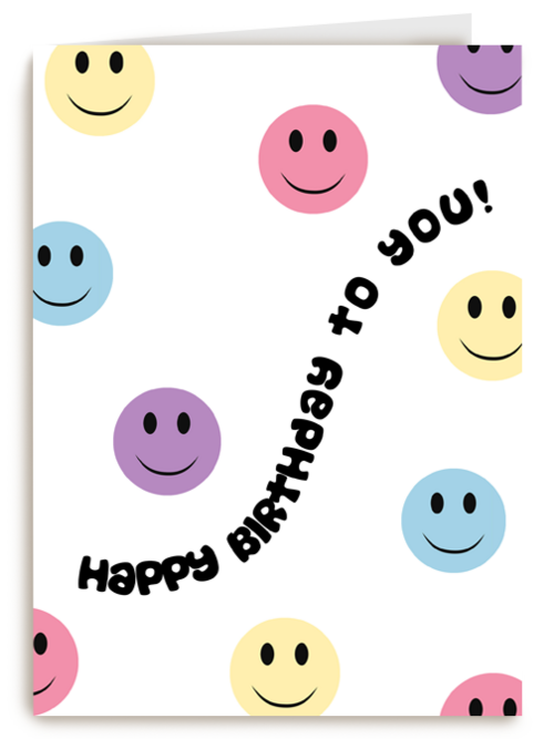verjaardag kaart hip smilies happy birthday to you