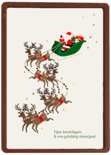 zakelijke kerstkaart met kerstman en rendieren