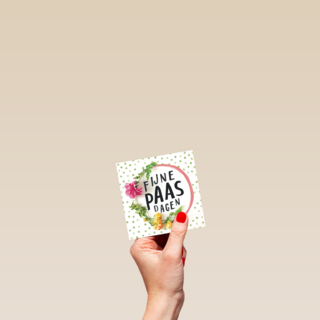 frisse fijne paasdagen kaart met bloemen en stippen