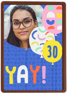 Verjaardagskaart foto blauw 30 yay