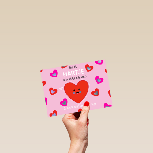 valentijn kaart stop dit hartje in je zak