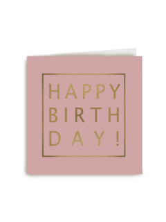 monmon kaart met een een gouden happy birthday wens