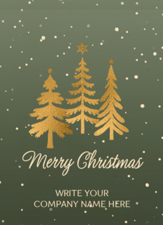 Kerstkaart zakelijk Gouden kerstbomen Aanpasbare tekst