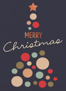 Kerstkaart zakelijk Gekleurde  kerstboom