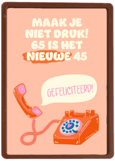 Verjaardagskaart 65 is het nieuwe 45