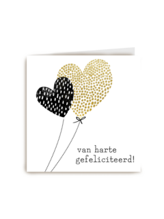 Felicitatie kaart man vrouw hart ballon
