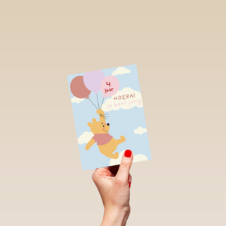 verjaardag kaart meisje winnie de poeh ballonnen