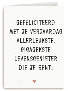 verjaardag kaart hip allerleukste levensgenieter die je bent