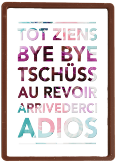 tot ziens bye bye au revoir adios