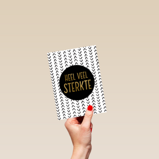 Beterschapskaart Gouden letters Heel veel sterkte