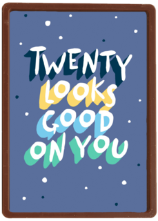 Verjaardagskaart twenty looks good on you man