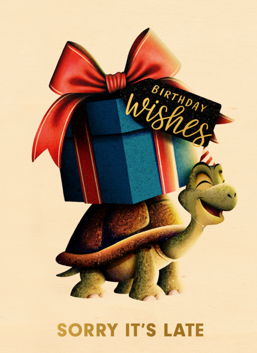 folio sorry its late turtle with present