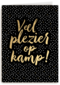 op kamp kaart zwart goud veel plezier op kamp
