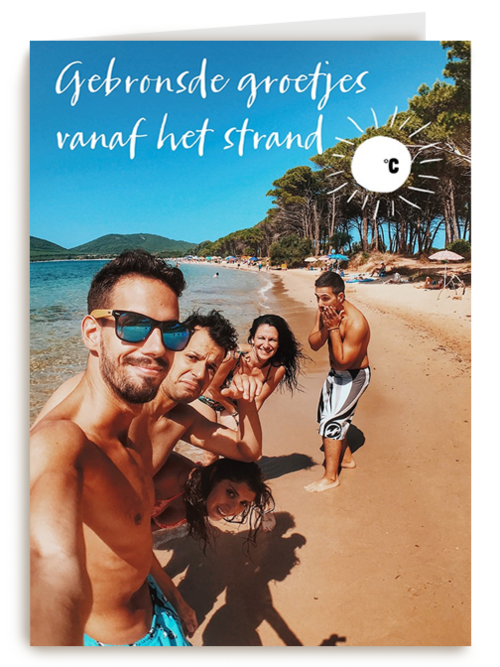 gebronsde groetjes vanaf het strand