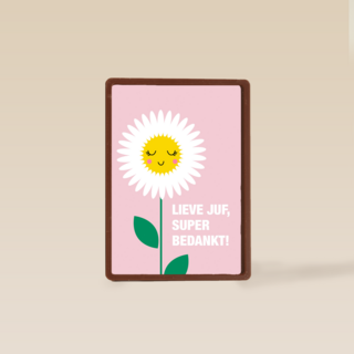 Bedanktkaart juf Lieve juf super bedankt bloem