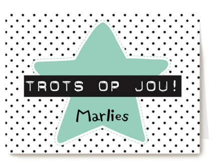 hippe kaart om iemand te laten weten dat je trots op ze bent