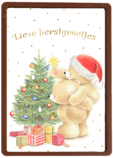 Kerstkaart foreverfriends kerstboom optuigen