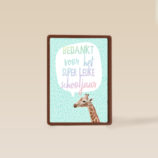 Bedanktkaart juf meester voor het super leuke schooljaar