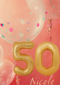 verjaardag kaart leeftijd 50 vrouw ballon