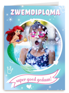 zwemdiploma fotokaart disney princes ariel