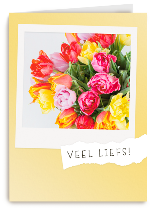 lente kaart boeket bloemen veel liefs