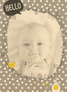 fotokaart hello klein baby kindje