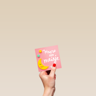 Hoera een meisje geboortefelicitatie