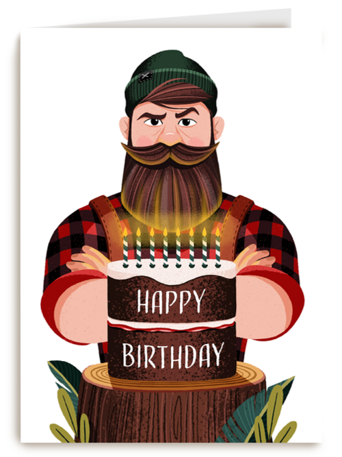 verjaardag kaart folio happy birthday man met baard