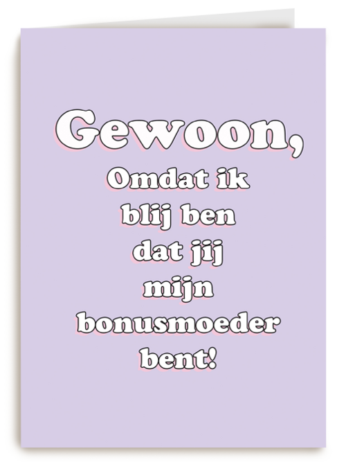 moederdag kaart hip blij dat jij mijn bonusmoeder bent